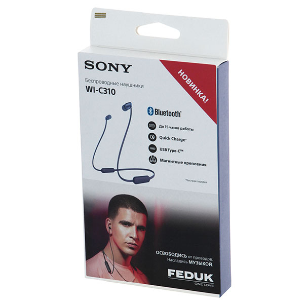 Наушники внутриканальные Bluetooth Sony WIC310 Blue