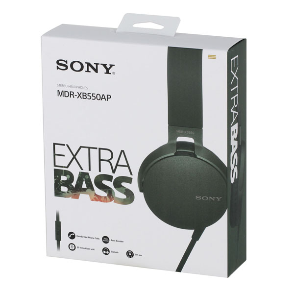 Наушники накладные Sony XB550AP Extra Bass Green (MDRXB550APGC(Е))