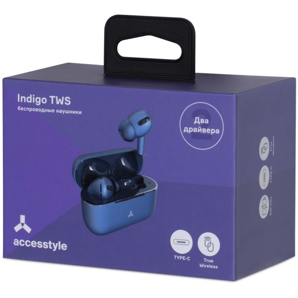 Наушники True Wireless Accesstyle Indigo TWS Blue