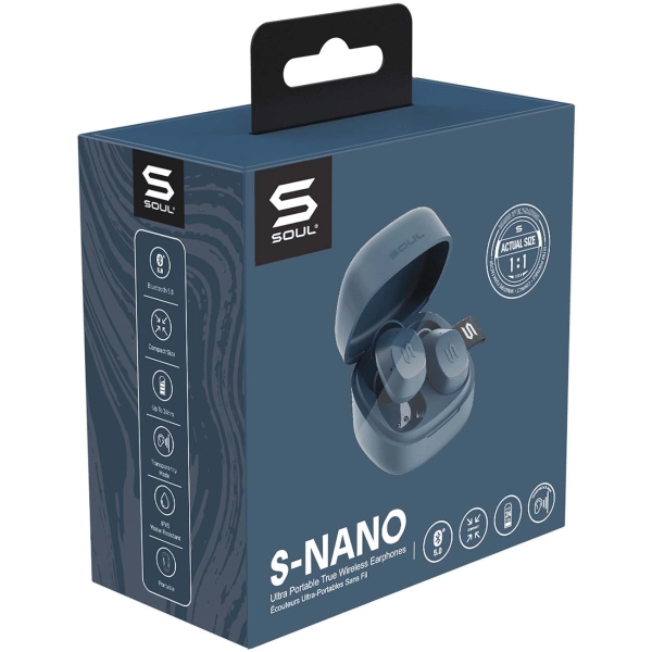 Наушники True Wireless Soul S-NANO Blue