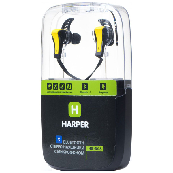 Беспроводные наушники Harper HB-308 Yellow/Black