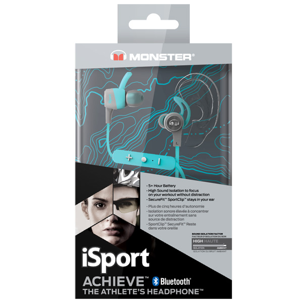 Спортивные наушники Bluetooth Monster iSport Achieve Blue (137090-00)