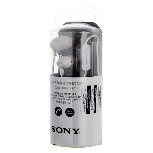 Наушники внутриканальные Sony MDR-EX14AP White