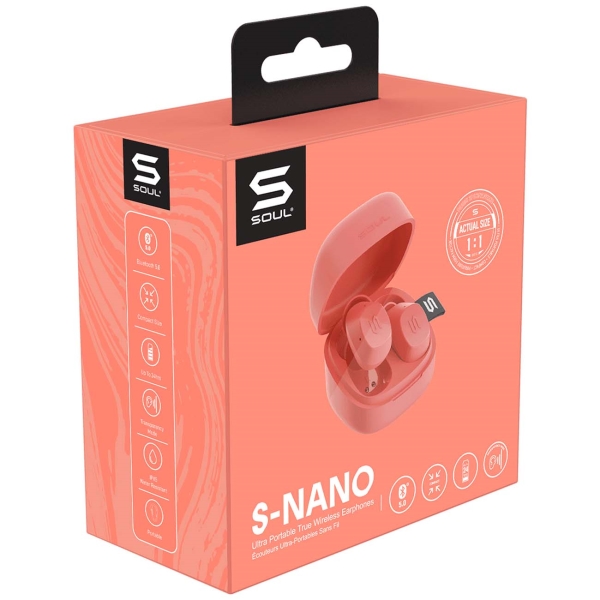 Наушники True Wireless Soul S-NANO Peach
