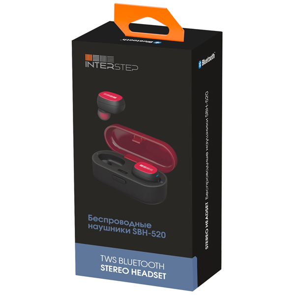 Наушники True Wireless InterStep SBH-520 Stereo TWS, Red