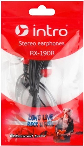 Наушники внутриканальные Intro RX-190R RED