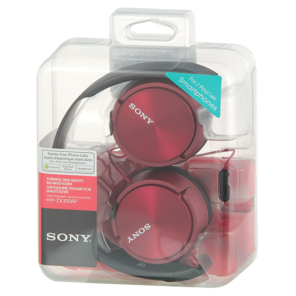 Наушники накладные Sony MDR-ZX310AP Red