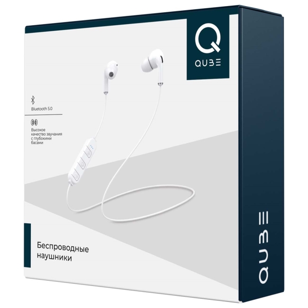 Наушники внутриканальные Bluetooth QUB BTE-001 White